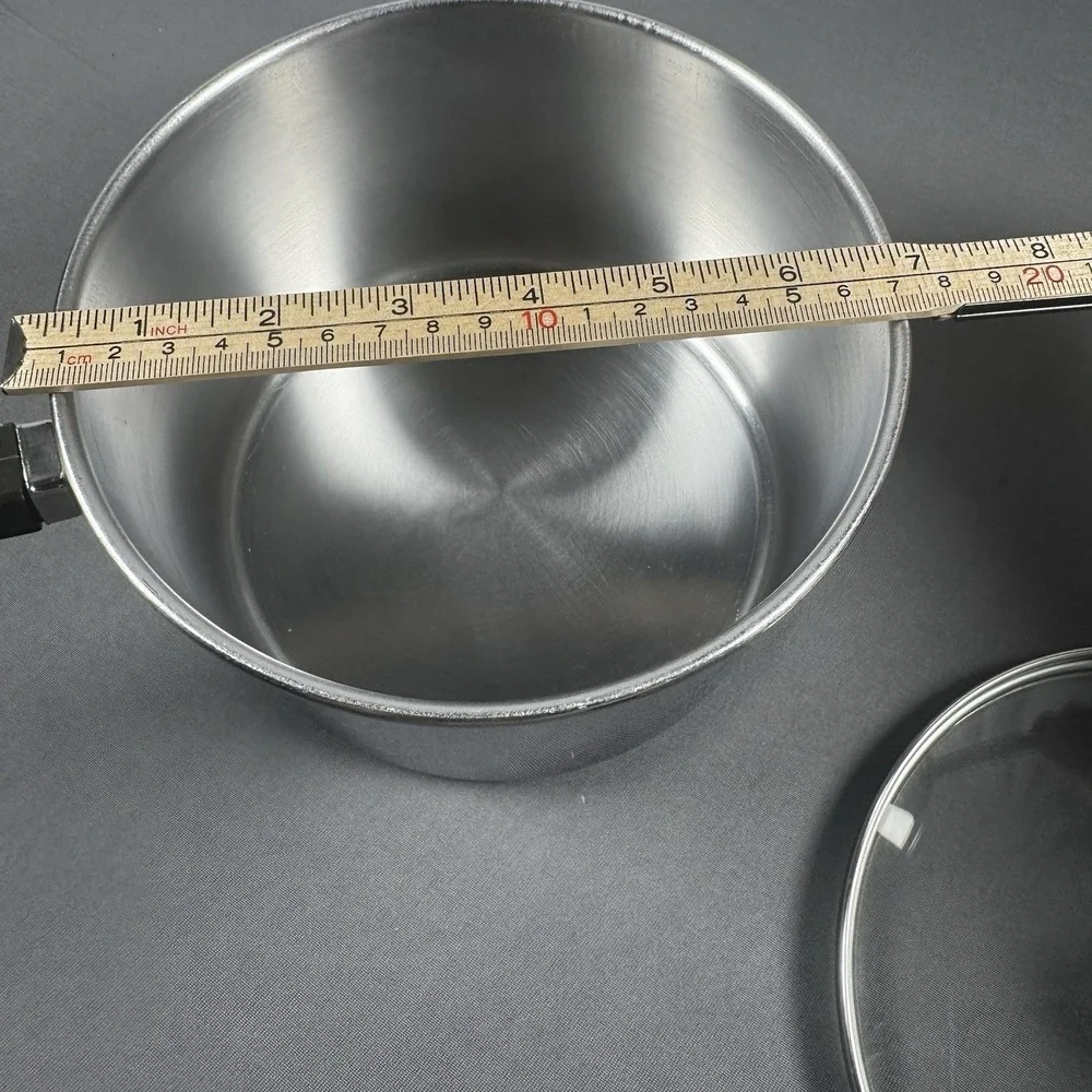 Vtg Farberware Stainless Steel‎ 2qt Saucepan W/Glass Lid
